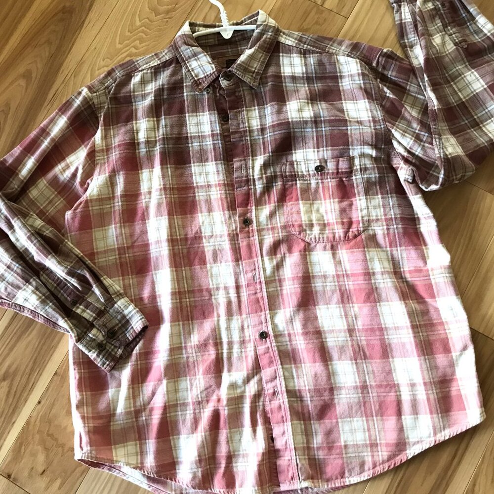 Ombre Bleached Flannel Shirt Upcycled, Painted Thankful Gnomes Plus Size XL - Picture 7 of 12